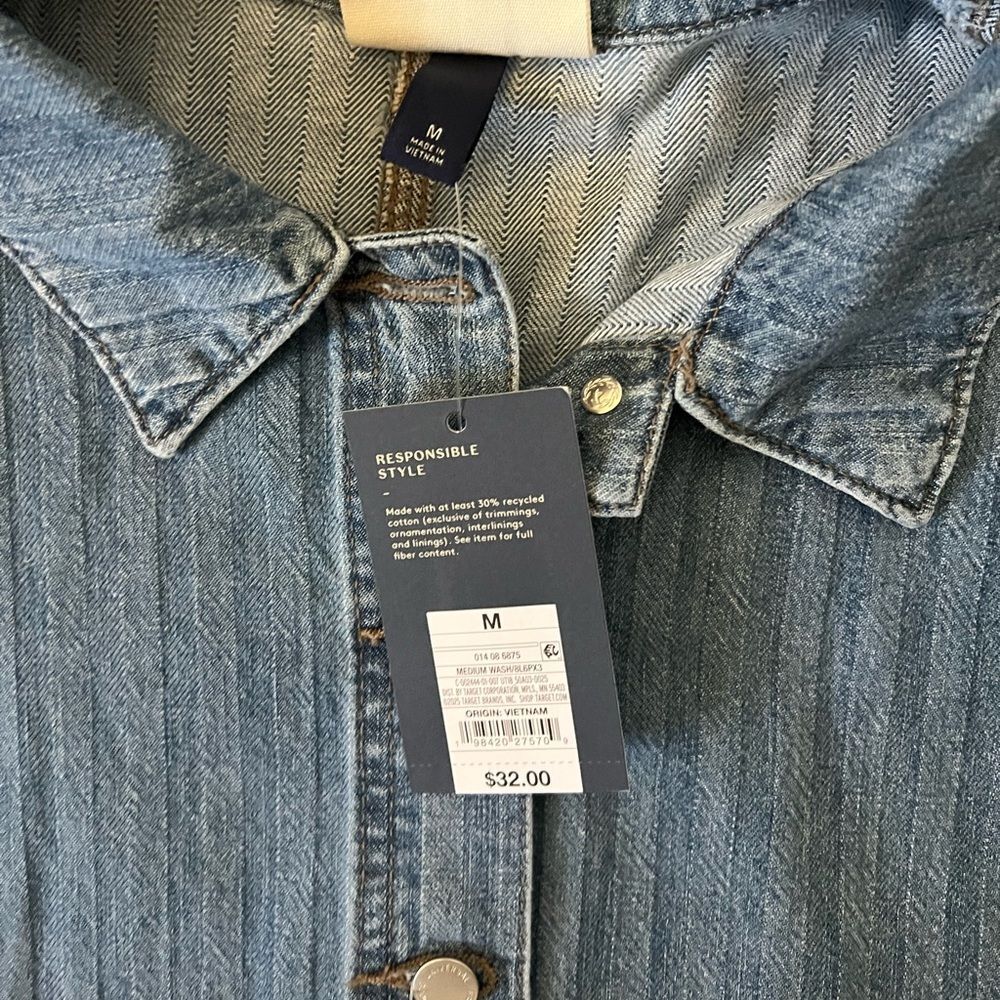 Universal Thread Cap Sleeve Button Down Dress-Siz… - image 4